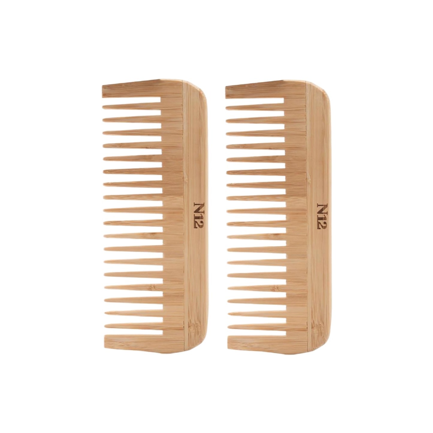 N12 products set of 2 bamboo comb handmade Eco-friendly Bamboo wood Wide tooth comb anti-static anti-frizz hair