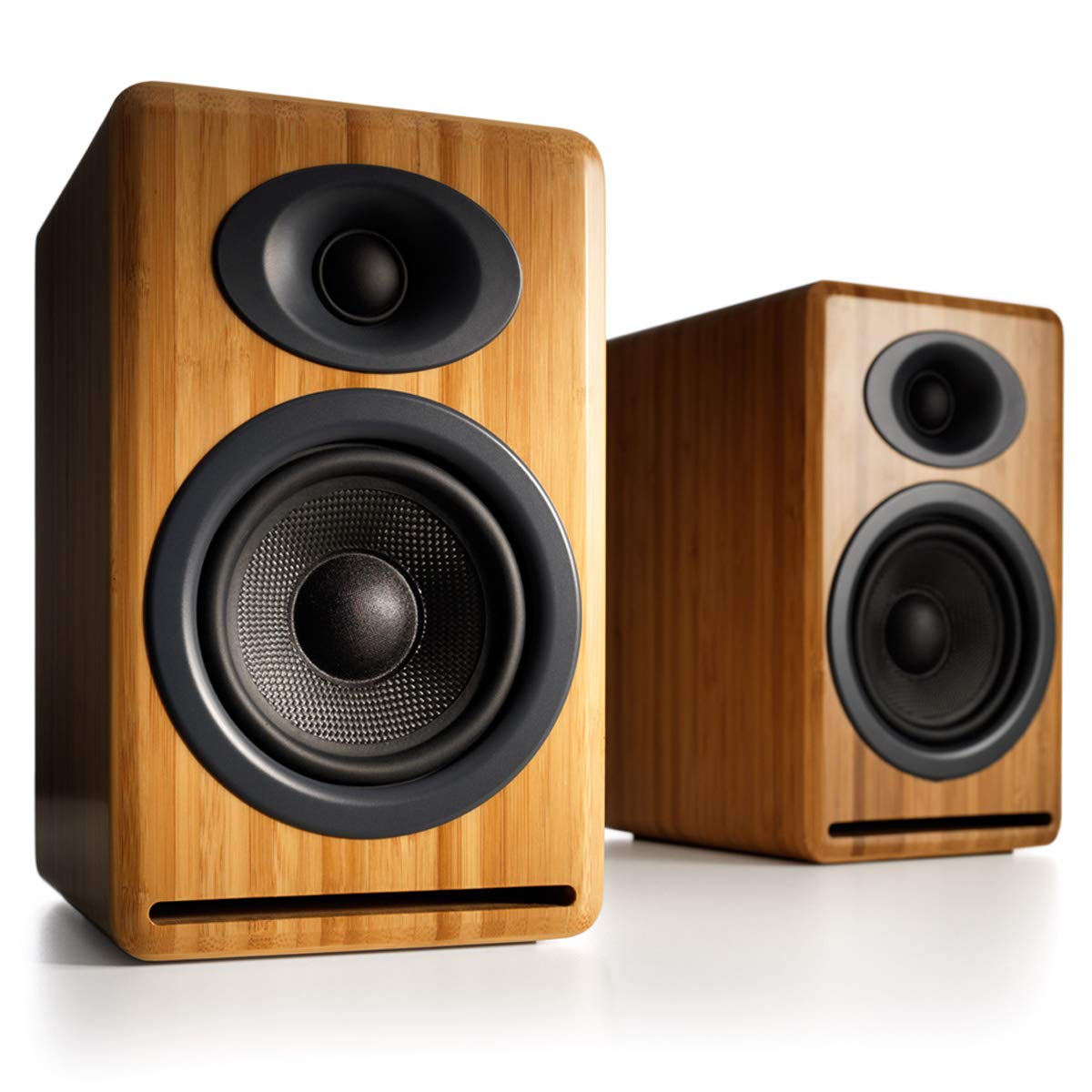 Audioengine P4 Passive Bookshelf Speakers | Home Stereo High-Performing 2-Way Desktop Speakers (Bamboo)