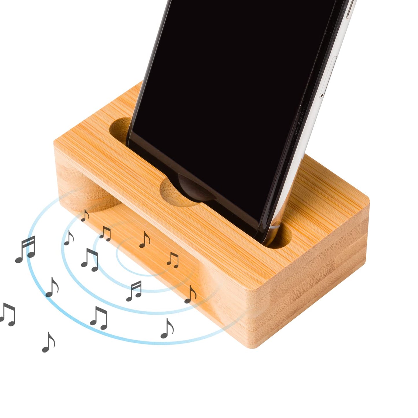 Wooden Cellphone Amplifier Stand | Universal Smart Phone Amplifier Dock | Bamboo Wooden Amplifier for Desk, Bed Stands, Kitchen