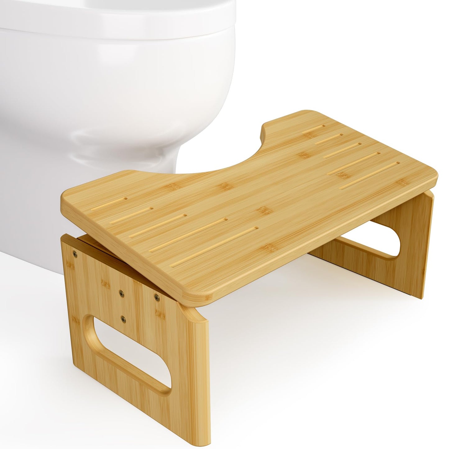 AmazerBath 7 Inches Bamboo Toilet Stool Squat for Adults, Collapsible Poop Stool for Bathroom...