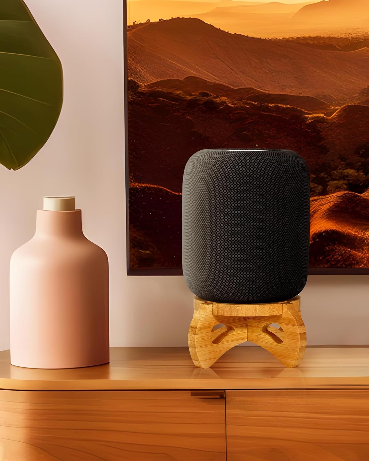 Bamboo Stand for Homepod mini, Homepod 2nd/1st gen, Desktop Speaker Stand for Echo Spot (2024)