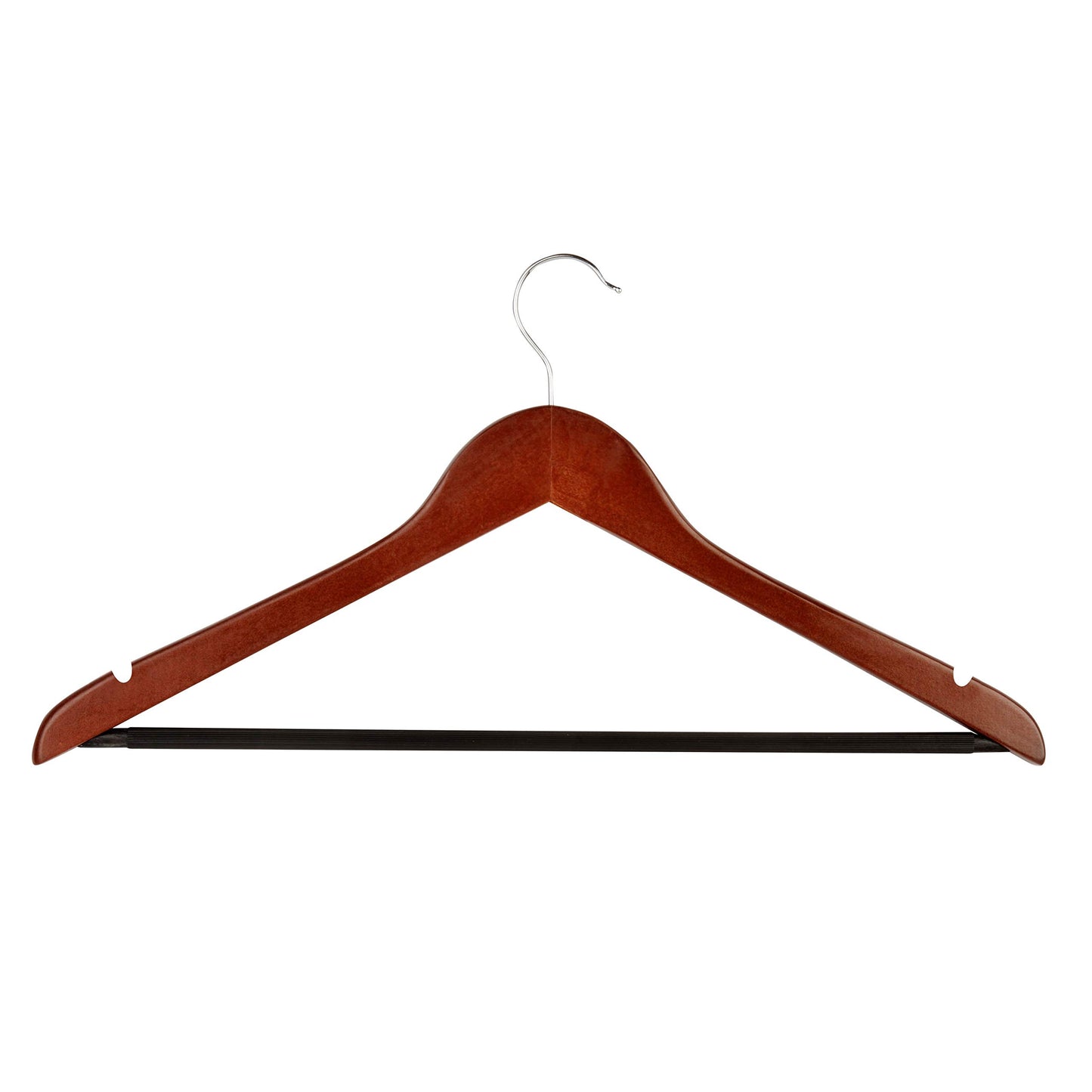 Honey-Can-Do HNG-01334 Wood Hangers with Non-Slip Grooved Bar, 24-Pack, Maple