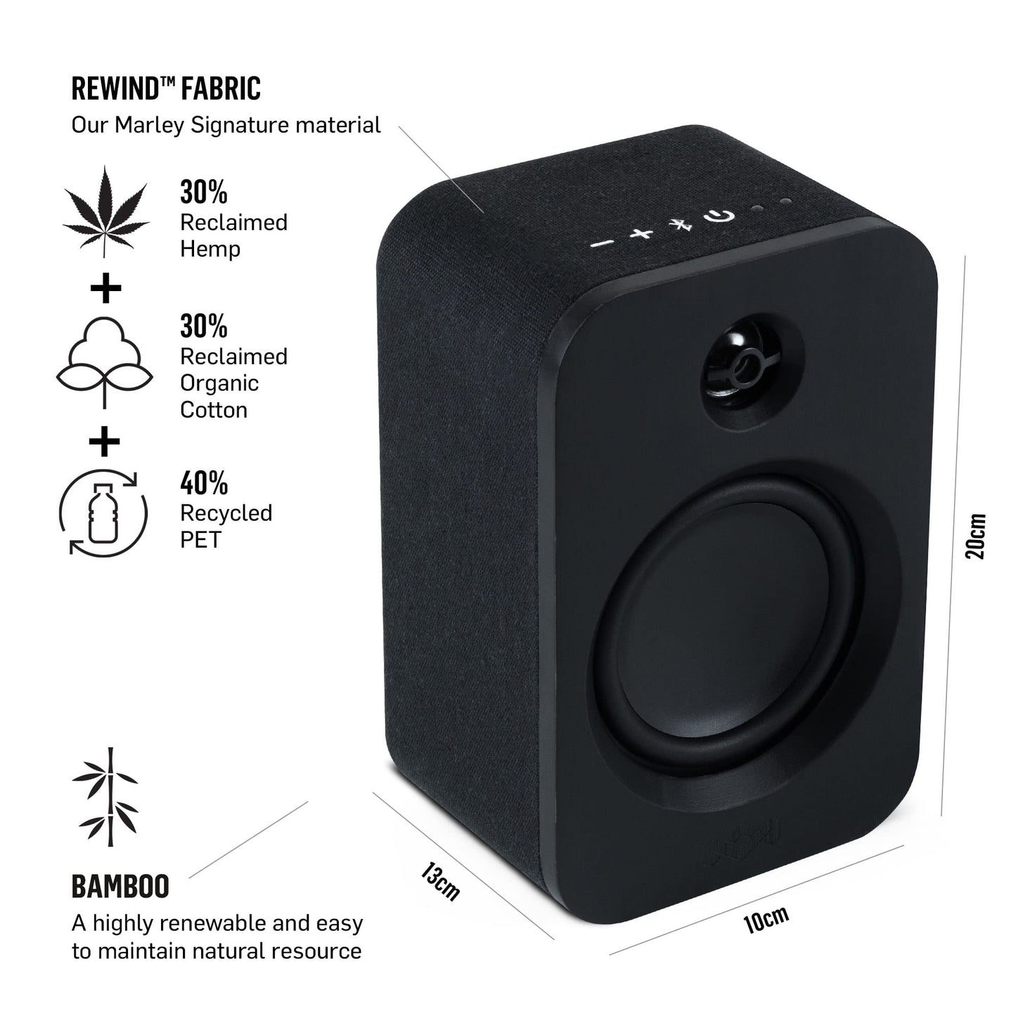 House of Marley Get Together Duo, Powerful Bookshelf Speakers with Wireless Bluetooth Connectivity and Sustainable Materials