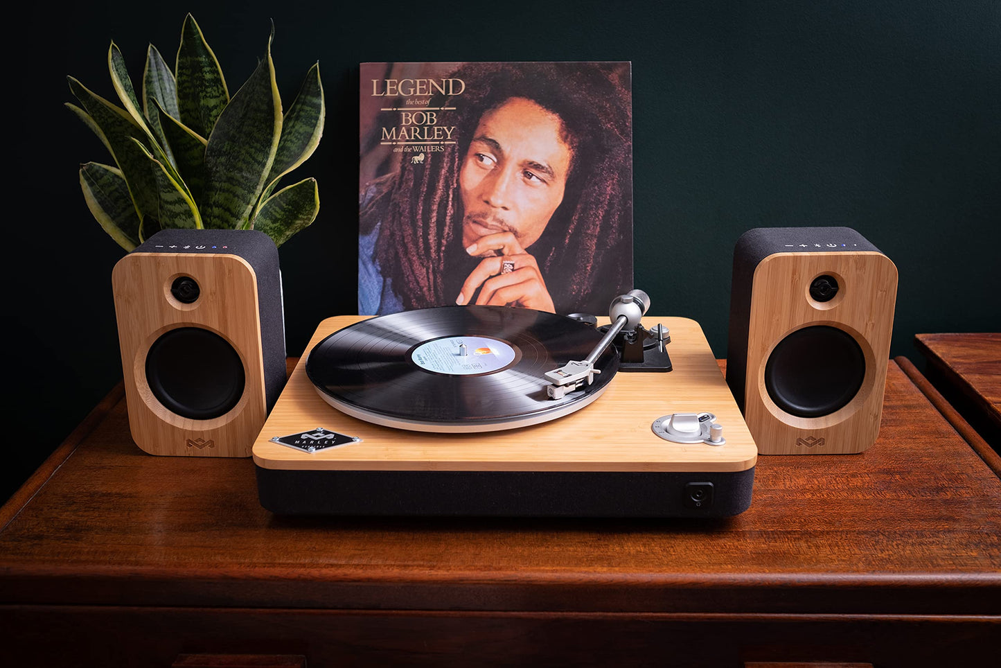 House of Marley Get Together Duo, Powerful Bookshelf Speakers with Wireless Bluetooth Connectivity and Sustainable Materials