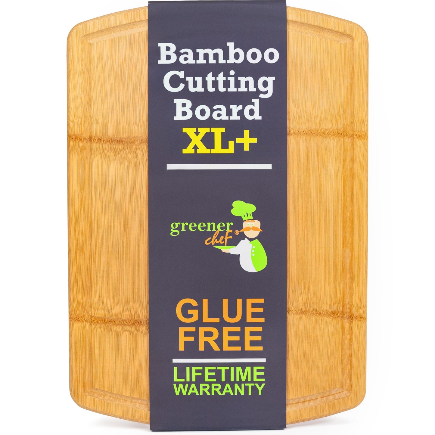 GREENER CHEF 18 Inch Extra Large Bamboo Cutting Board with Lifetime Replacements - Wood XL Cutting Boards for Kitchen