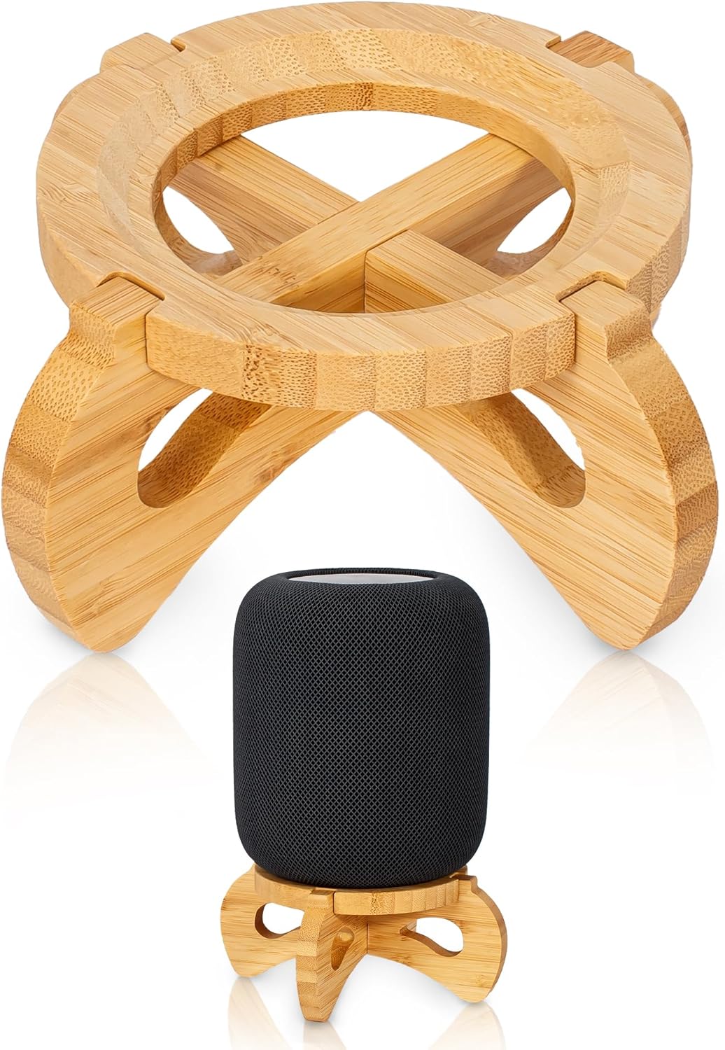 Bamboo Stand for Homepod mini, Homepod 2nd/1st gen, Desktop Speaker Stand for Echo Spot (2024)