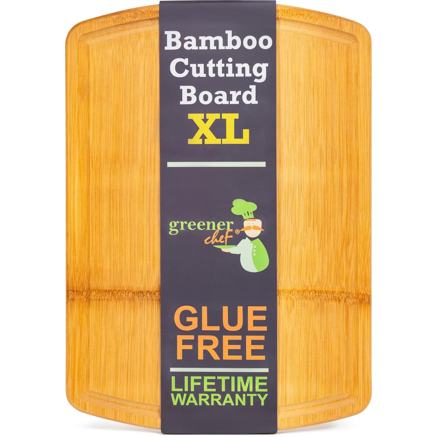 GREENER CHEF 18 Inch Extra Large Bamboo Cutting Board with Lifetime Replacements - Wood XL Cutting Boards for Kitchen