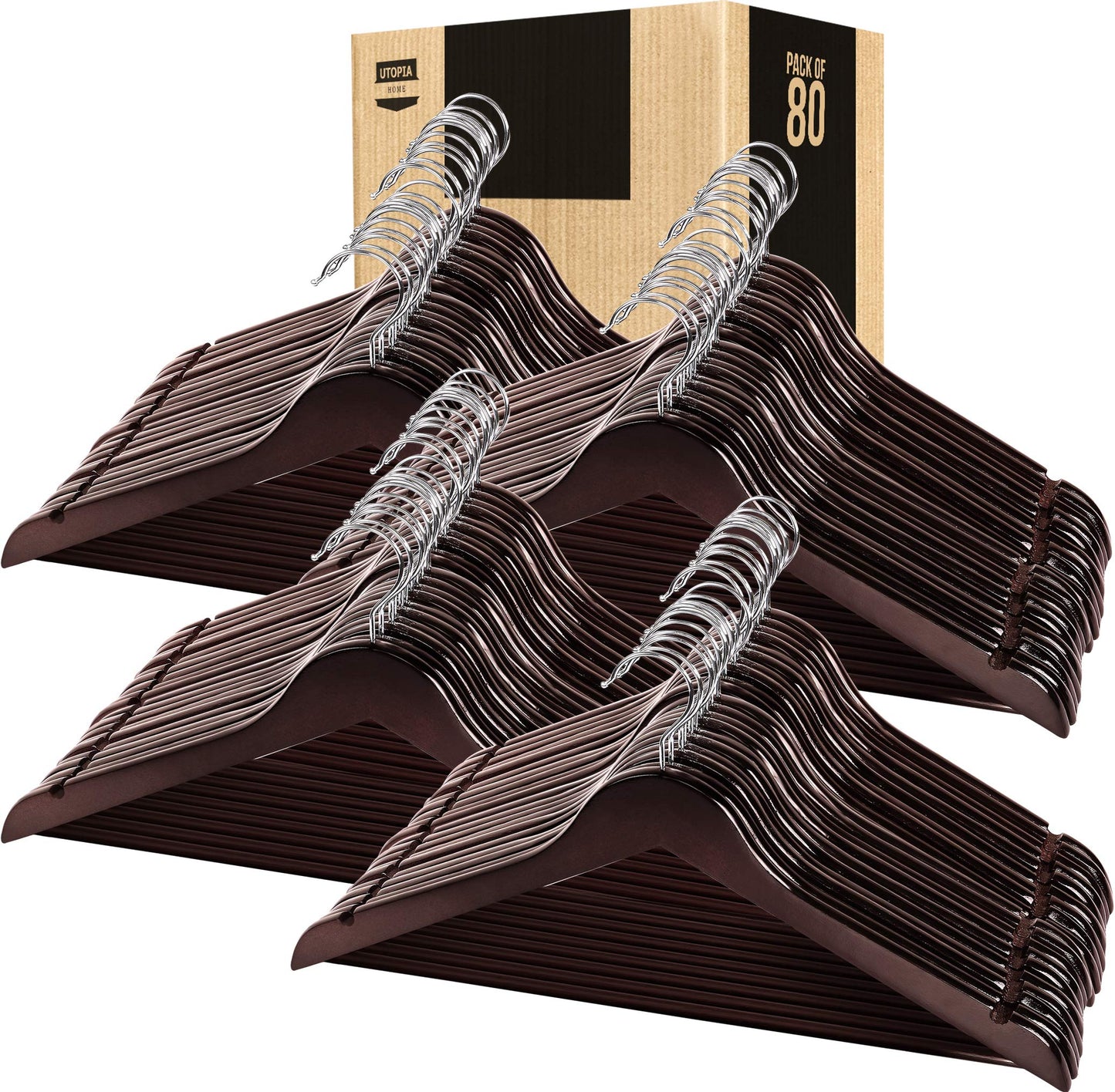 Utopia Home Premium Wooden Hangers 30 Pack - Durable & Slim Coat Hanger - Suit Hangers with 360-Degree Rotatable Hook - Wood Hangers